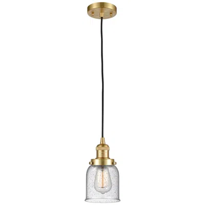 Innovations Lighting Franklin Restoration Bell 5" Satin Gold Corded Mini Pendant W/ Seedy S