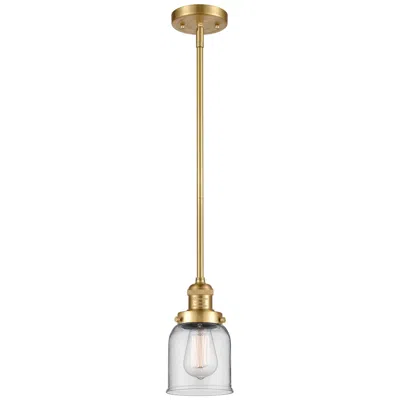 Innovations Lighting Franklin Restoration Bell 5" Satin Gold Stemmed Mini Pendant W/ Clear