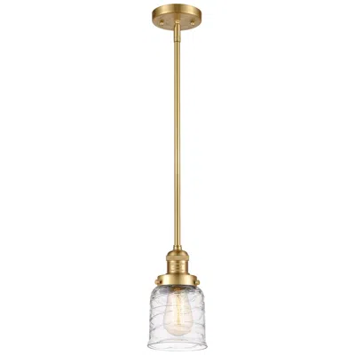 Innovations Lighting Franklin Restoration Bell 5" Satin Gold Stemmed Mini Pendant W/ Deco S