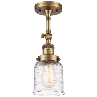 Innovations Lighting Franklin Restoration Bell  5" Semi-flush Mount - Brushed Brass - Deco