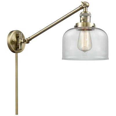 Innovations Lighting Franklin Restoration Bell 8" Antique Brass Swing Arm W/ Clear Shade