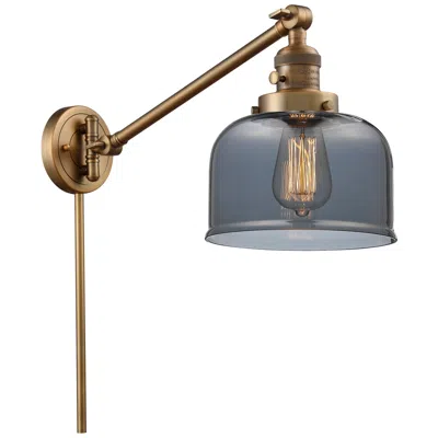Innovations Lighting Franklin Restoration Bell 8" Brushed Brass Swing Arm W/ Plated Smoke S