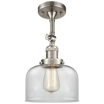 Innovations Lighting Franklin Restoration Bell 8" Brushed Nickel Semi Flush Mount W/ Clear