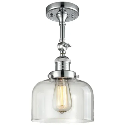 Innovations Lighting Franklin Restoration Bell 8" Chrome Semi Flush Mount W/ Clear Shade