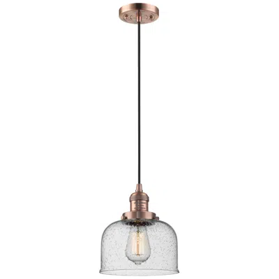 Innovations Lighting Franklin Restoration Bell 8" Copper Corded Mini Pendant W/ Seedy Shade