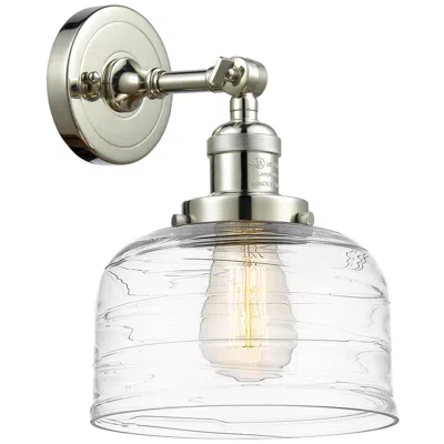 Innovations Lighting Franklin Restoration Bell 8" Incandescent Sconce - Nickel - Swirl Shad