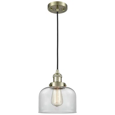 Innovations Lighting Franklin Restoration Bell 8" Led Mini Pendant - Antique Brass - Clear