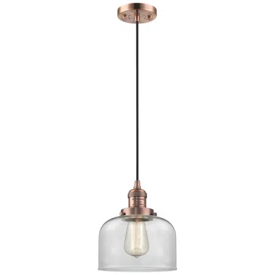 Innovations Lighting Franklin Restoration Bell 8" Led Mini Pendant - Antique Copper - Clear