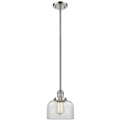 Innovations Lighting Franklin Restoration Bell 8" Led Mini Pendant - Polished Nickel - Clea