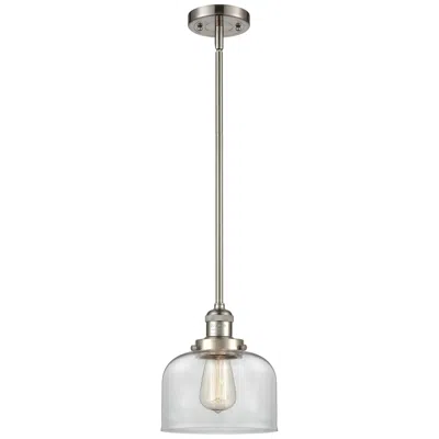 Innovations Lighting Franklin Restoration Bell 8" Led Mini Pendant - Satin Nickel - Clear