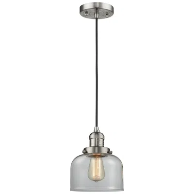 Innovations Lighting Franklin Restoration Bell 8" Led Mini Pendant - Satin Nickel - Clear