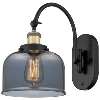 Innovations Lighting Franklin Restoration Bell 8" Led Sconce - Black Brass Finish - Smoke S