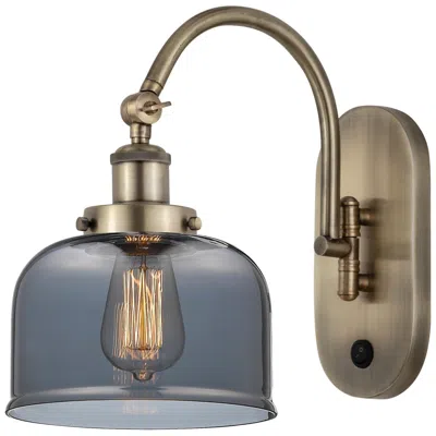 Innovations Lighting Franklin Restoration Bell 8" Led Sconce - Brass Finish - Plated Smoke