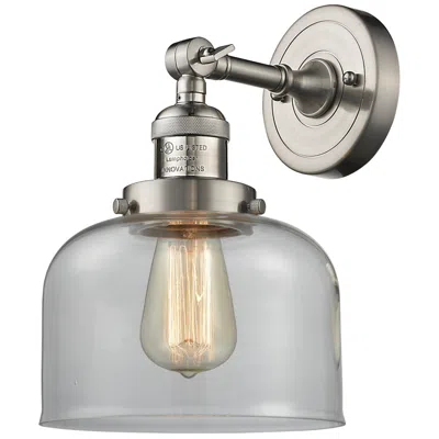 Innovations Lighting Franklin Restoration Bell 8" Led Sconce - Nickel Finish - Clear Shade