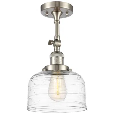 Innovations Lighting Franklin Restoration Bell  8" Led Semi-flush - Satin Nickel - Swirl