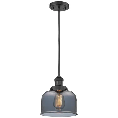 Innovations Lighting Franklin Restoration Bell 8" Matte Black Corded Mini Pendant W/ Smoke