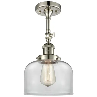 Innovations Lighting Franklin Restoration Bell 8" Polished Nickel Semi Flush W/ Clear Shade