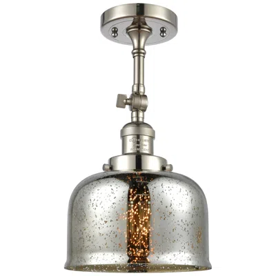 Innovations Lighting Franklin Restoration Bell 8" Polished Nickel Semi Flush W/ Mercury Sha