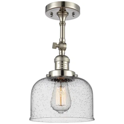 Innovations Lighting Franklin Restoration Bell 8" Polished Nickel Semi Flush W/ Seedy Shade