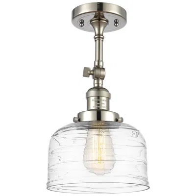 Innovations Lighting Franklin Restoration Bell  8" Semi-flush - Polished Nickel - Swirl