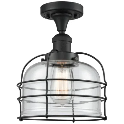 Innovations Lighting Franklin Restoration Bell Cage 9"  8" Led Semi-flush Mount - Blac In Black