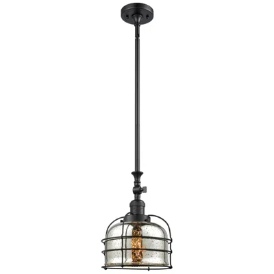 Innovations Lighting Franklin Restoration Bell Cage 9" Matte Black Mini Pendant W/ Mercury
