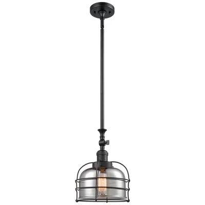 Innovations Lighting Franklin Restoration Bell Cage 9" Matte Black Mini Pendant W/ Smoke Sh