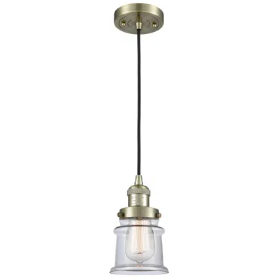 Innovations Lighting Franklin Restoration Canton 5" Brass Corded Mini Pendant W/ Clear Shad