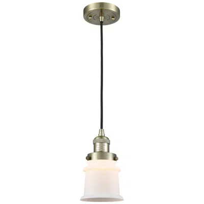 Innovations Lighting Franklin Restoration Canton 5" Brass Corded Mini Pendant W/ White Shad