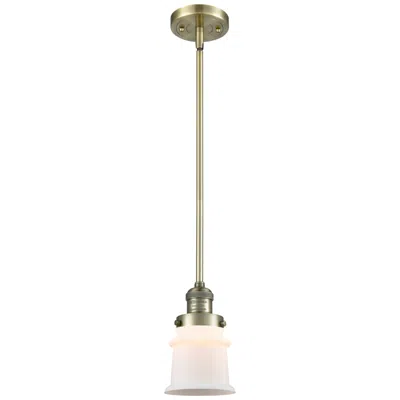 Innovations Lighting Franklin Restoration Canton 5" Brass Stemmed Mini Pendant W/ White Sha
