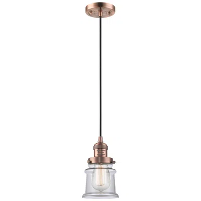Innovations Lighting Franklin Restoration Canton 5" Copper Corded Mini Pendant W/ Clear Sha