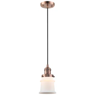 Innovations Lighting Franklin Restoration Canton 5" Copper Corded Mini Pendant W/ White Sha