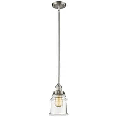 Innovations Lighting Franklin Restoration Canton 7" Led Mini Pendant - Satin Nickel - Clear