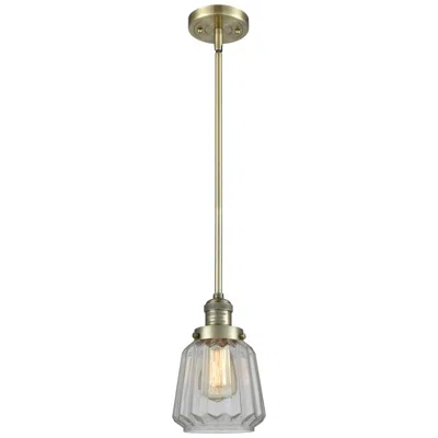 Innovations Lighting Franklin Restoration Chatham 7" Brass Stemmed Mini Pendant W/ Clear Sh