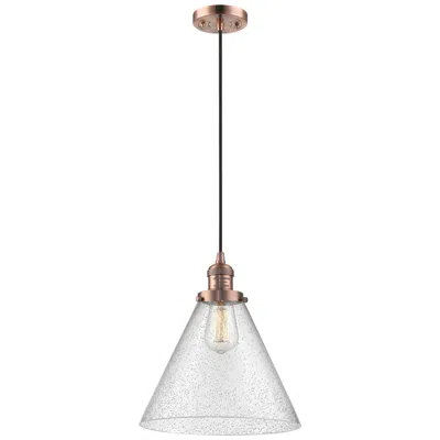 Innovations Lighting Franklin Restoration Cone 12" Copper Corded Mini Pendant W/ Seedy Shad