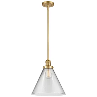 Innovations Lighting Franklin Restoration Cone 12" Gold Stemmed Mini Pendant W/ Clear Shade
