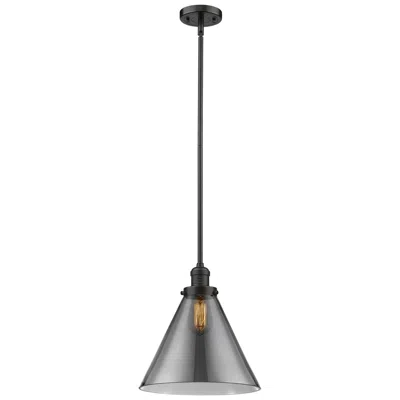 Innovations Lighting Franklin Restoration Cone 12" Mini Pendant - Oil Rubbed Bronze - Smoke