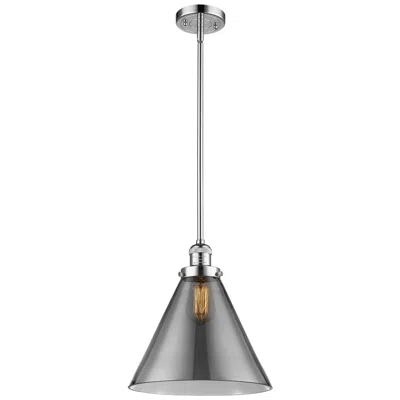 Innovations Lighting Franklin Restoration Cone 12" Mini Pendant - Polished Chrome - Plated In Silver