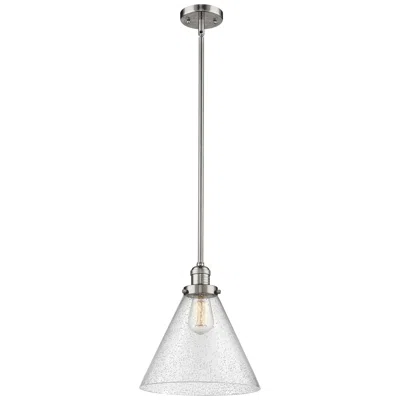 Innovations Lighting Franklin Restoration Cone 12" Mini Pendant - Polished Nickel - Seedy
