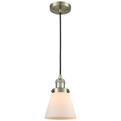 Innovations Lighting Franklin Restoration Cone 6" Brass Corded Mini Pendant W/ White Shade