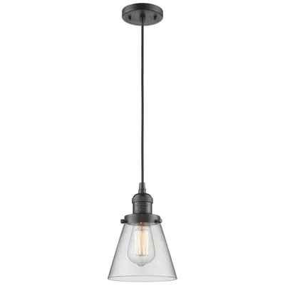 Innovations Lighting Franklin Restoration Cone 6" Bronze Corded Mini Pendant W/ Clear Shade