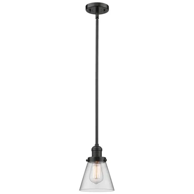 Innovations Lighting Franklin Restoration Cone 6" Bronze Stemmed Mini Pendant W/ Clear Shad