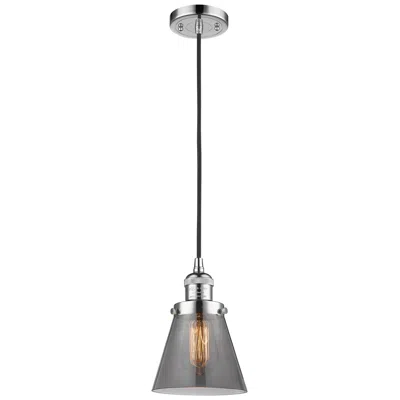 Innovations Lighting Franklin Restoration Cone 6" Chrome Corded Mini Pendant W/ Smoke Shade