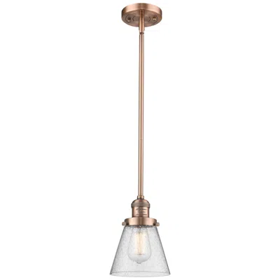 Innovations Lighting Franklin Restoration Cone 6" Copper Stemmed Mini Pendant W/ Seedy Shad