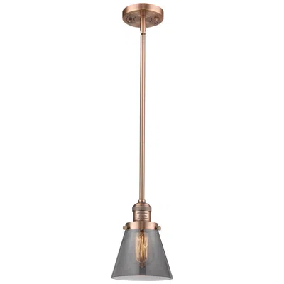 Innovations Lighting Franklin Restoration Cone 6" Copper Stemmed Mini Pendant W/ Smoke Shad