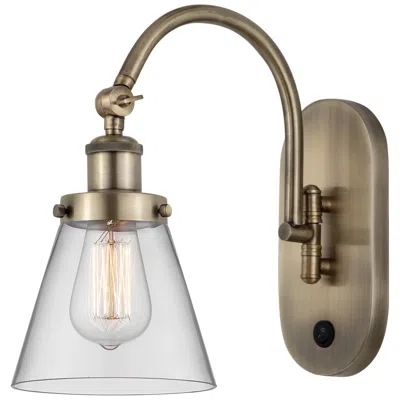 Innovations Lighting Franklin Restoration Cone 6" Incandescent Sconce - Brass - Clear Shade