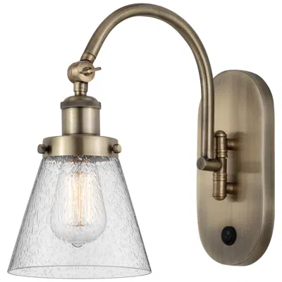 Innovations Lighting Franklin Restoration Cone 6" Incandescent Sconce - Brass - Seedy Shade