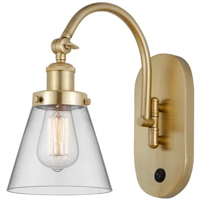 Innovations Lighting Franklin Restoration Cone 6" Incandescent Sconce - Gold - Clear Shade