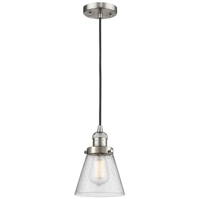 Innovations Lighting Franklin Restoration Cone 6" Led Mini Pendant - Satin Nickel - Seedy