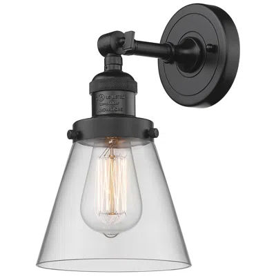 Innovations Lighting Franklin Restoration Cone 6" Led Sconce - Bronze Finish - Clear Shade